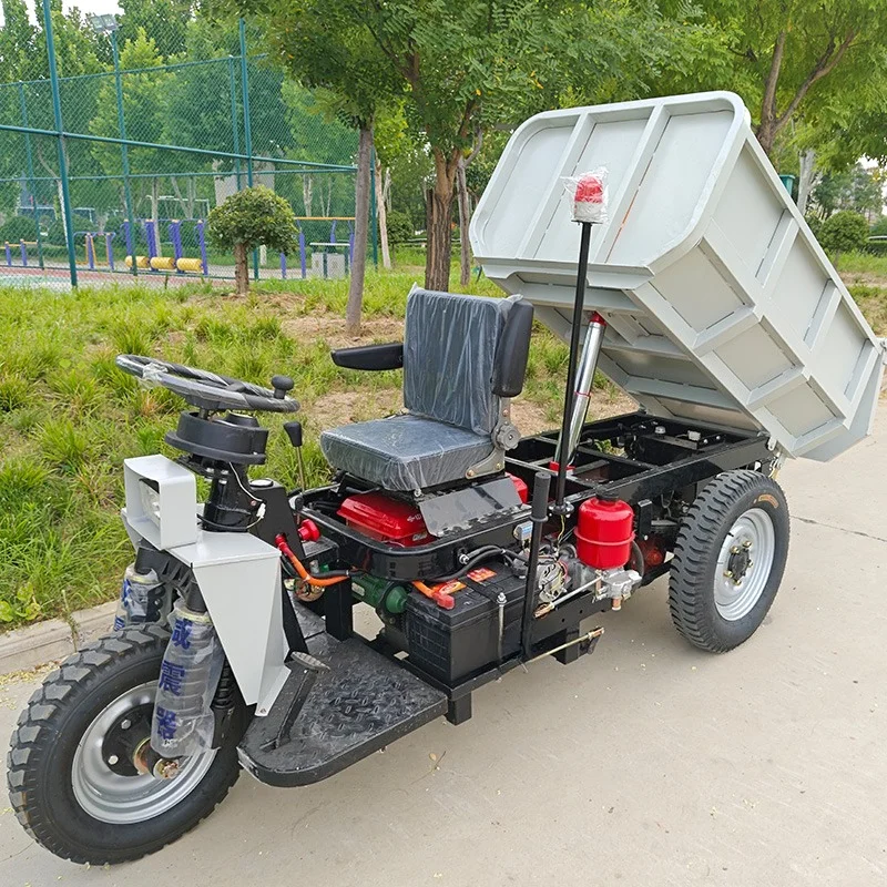 Promotional compact 1-ton mine diesel dump tricycle with 3-wheel drive option