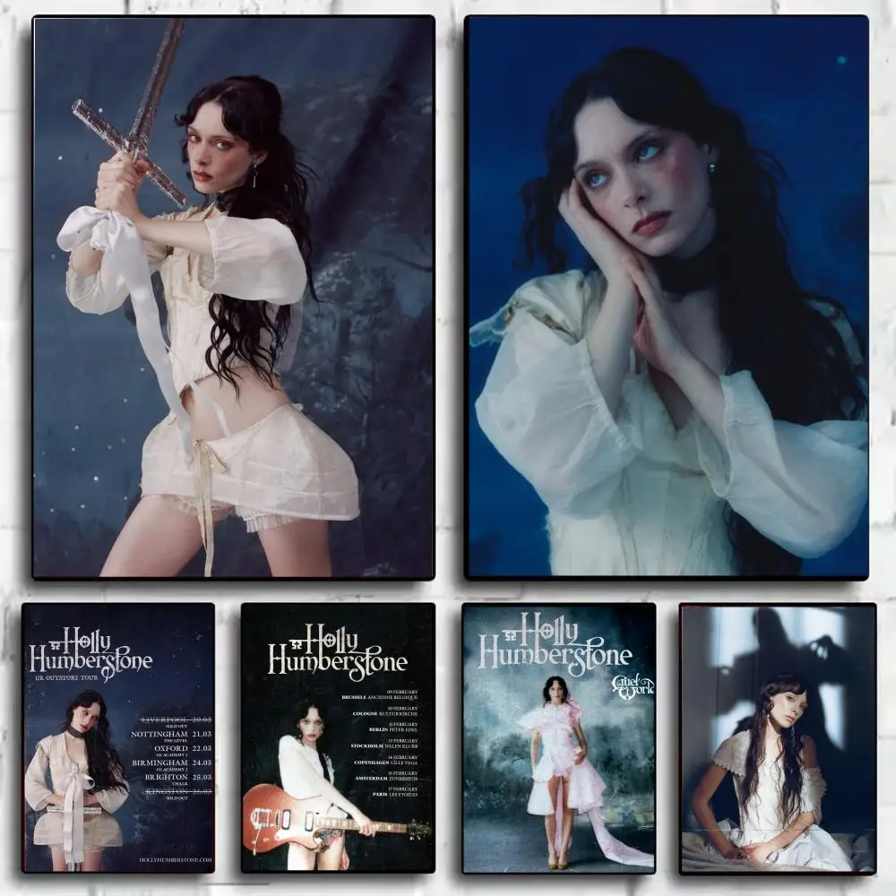 Singer H-Holly Humberstone indie Poster Aesthetic Wall Art Canvas Room Decoration Items Bedroom Decor