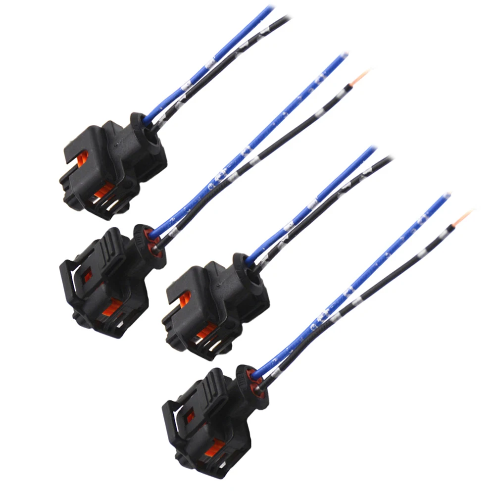 

4pcs Injector Connector Plug Car Repairing Supply Auto Fuel Nozzle Heat Resistant Durable Engine Replacement Part Oil Connector