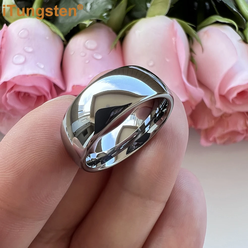 iTungsten 2mm 4mm 6mm 8mm 10mm Tungsten Carbide Finger Ring Men Women Couple Engagement Wedding Band Trendy Jewelry Confirm Fit