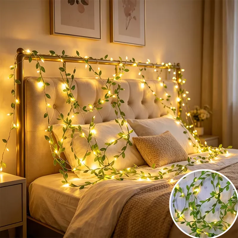LED Green Leaf Vine Fairy Light- Artificial Plant Garland St