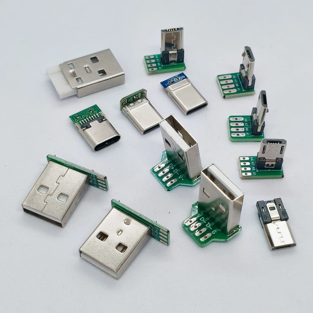 5 Stück USB 2.0 Micro-USB Typ-C Adapter Oben Unten Links Rechts Gerader Kopf DIY Benutzerdefinierter L-förmiger Winkel 90 Grad Schnittstelle Stecker Buchse – Detail 2