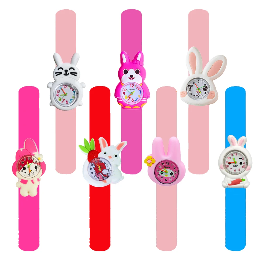 Printed Strap Cartoon Rabbit Children Watches for Boys Girls Baby Best Birthday Gift Kids Learn Time Clock