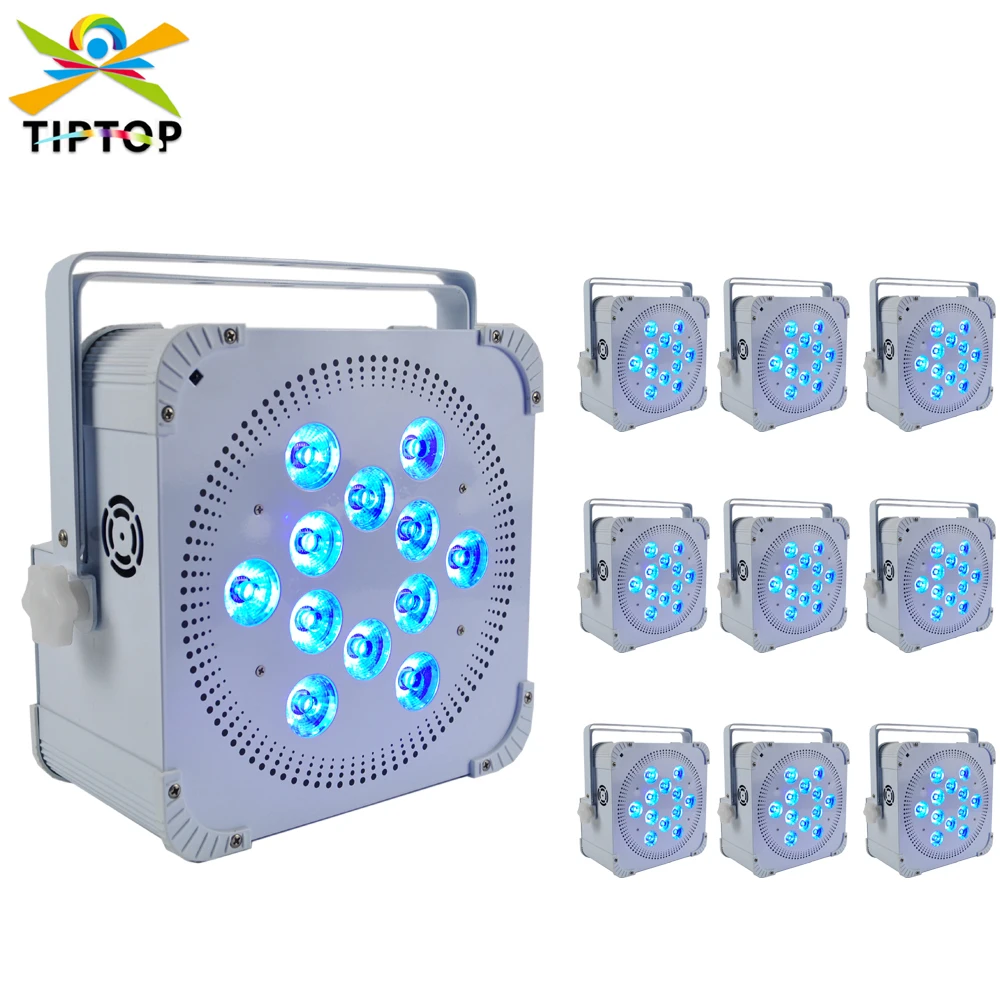 

Discount Price 10 Pack Battery Powered Wireless Rechargeable 12x18Watt 6 Color LED Par Cans Light 220W Uplight 6/10 Channels