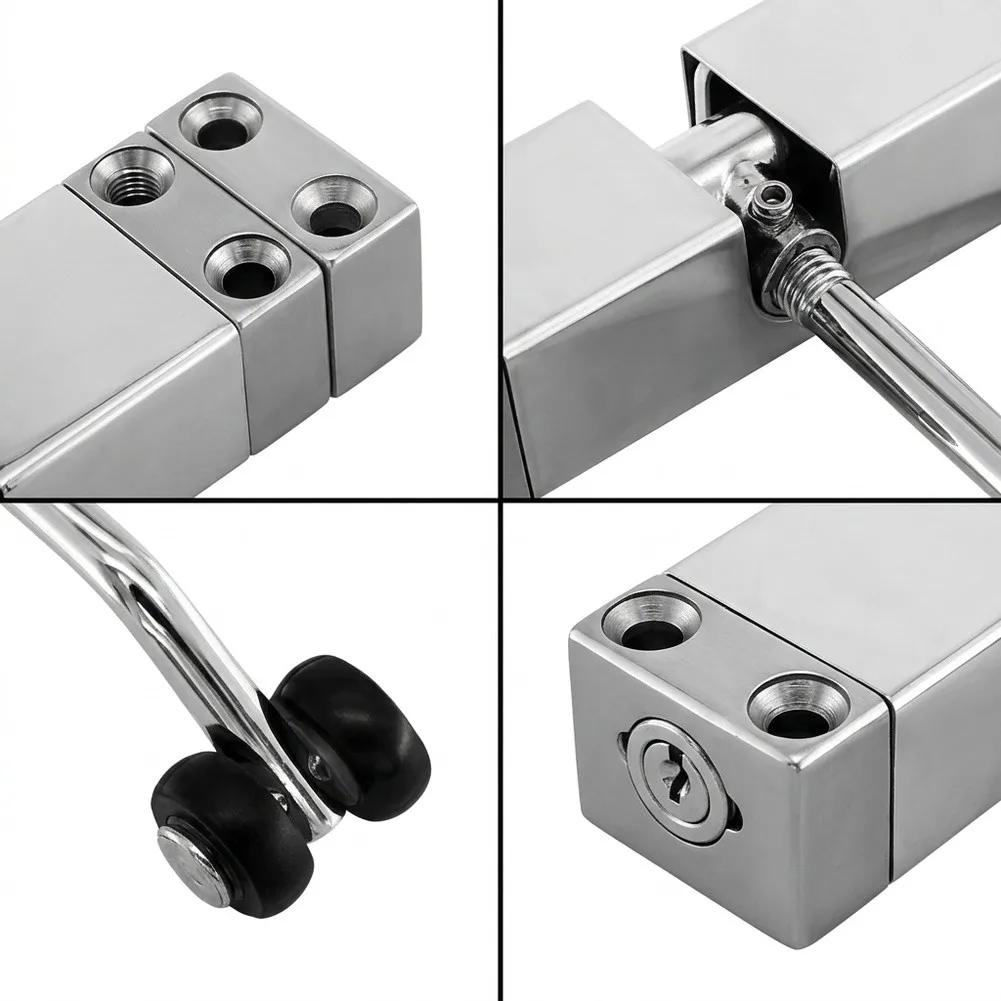 Door Closer for Indoor Rooms Automatic Closing Function Aluminum Alloy Build Adjustable Tension Spring 20-40KG