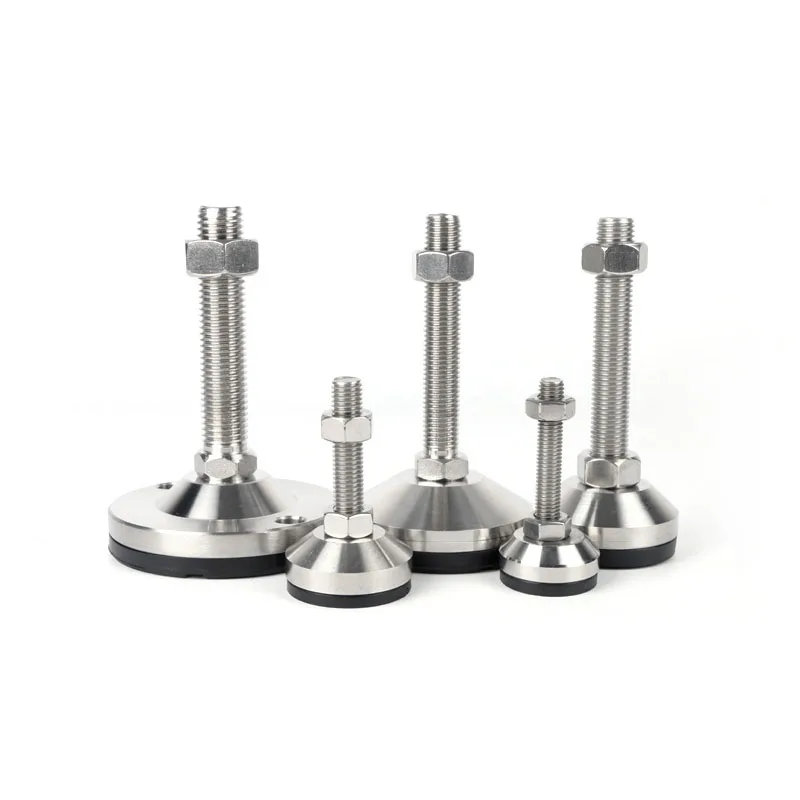 4Pcs Stainless Steel Non-Slip Balance Support Foot Cup Adjustable Heavy Duty Fixed Foot For Industry Machinery Furniture