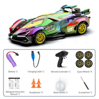 2.4G RC Car 4WD Spray Drift Racing Car with Light, Electric Remote Control Car Toys for Kids Boys Gift