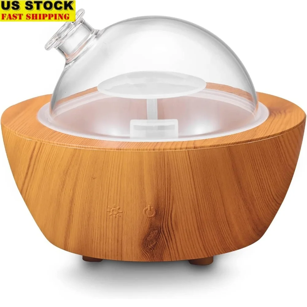 

Стеклянный диффузор эфирного масла 280 мл с основанием под дерево, увлажнитель для ароматерапии с автоматическим отключением, 7 светодиодных ламп для домашнего офиса