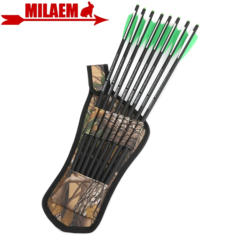 16/17/18/20/22 Inch Archery Crossbow Bolts OD8.8mm Carbon Arrows Shaft Crossbow Arrow Quiver Rubber Vanes for Hunting Shooting