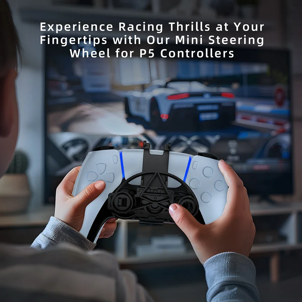 عجلة قيادة صغيرة لملحقات وحدة تحكم ألعاب Sony PS5 طباعة ثلاثية الأبعاد لألعاب السباق استبدال عجلة القيادة الألعاب المحسنة
