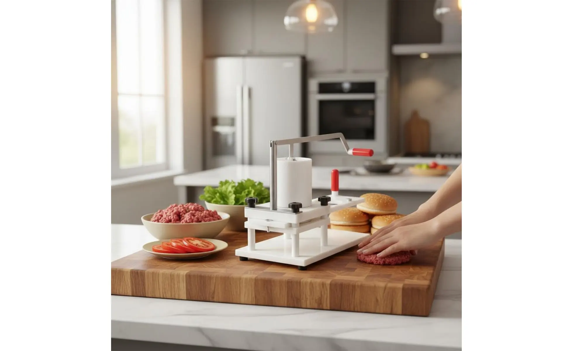 Ground Beef Patty Patty Former Professional Grade Manual Burger Press Lever Action Meat Press for Restaurants