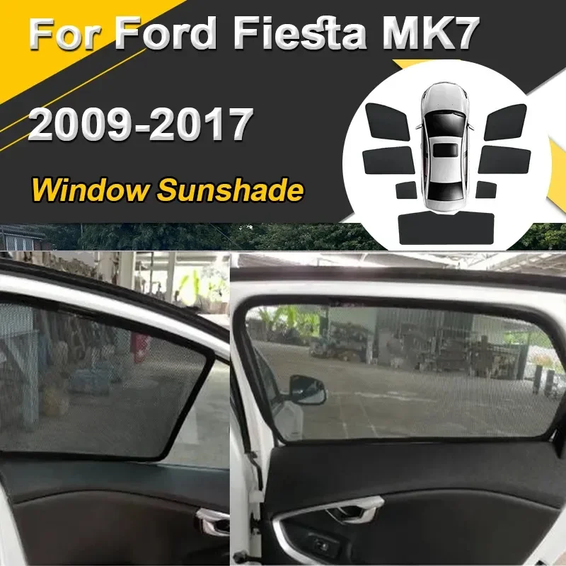 

Sun Shades For Ford Fiesta MK7 Accessories Mk6 Mark VI B299 2009-2017 5-door Hatchback Sunshades Magnetic Heat insulation Visor