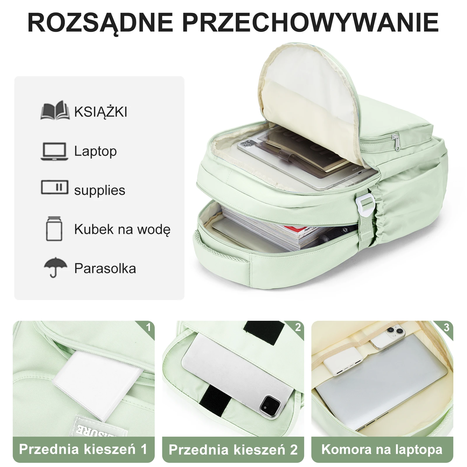 Plecak dla kobiet mężczyzn, 15.6 Cal plecak na laptopa do pracy, uczelni, podróży, duży wodoodporny plecak, tornister z dużą ilością kieszeni