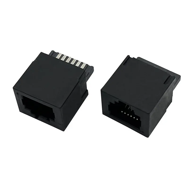 10PCS RJ12 square all-plastic welded-line female socket with 6P6C non-shielded 6-pin network interface connector