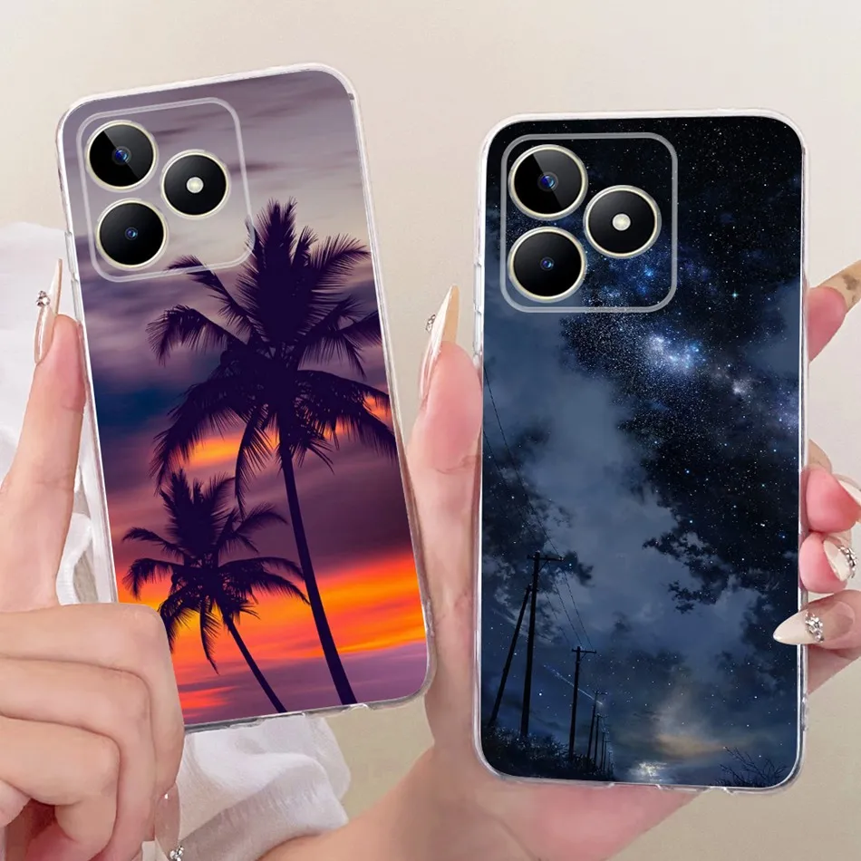 ل Realme ملاحظة 50 C51 C51s C53 كول التنين النمر نمط جراب هاتف ل Realme C51 C51S C53 نوت 50 4G لينة سيليكون حافظة من البولي يوريثان