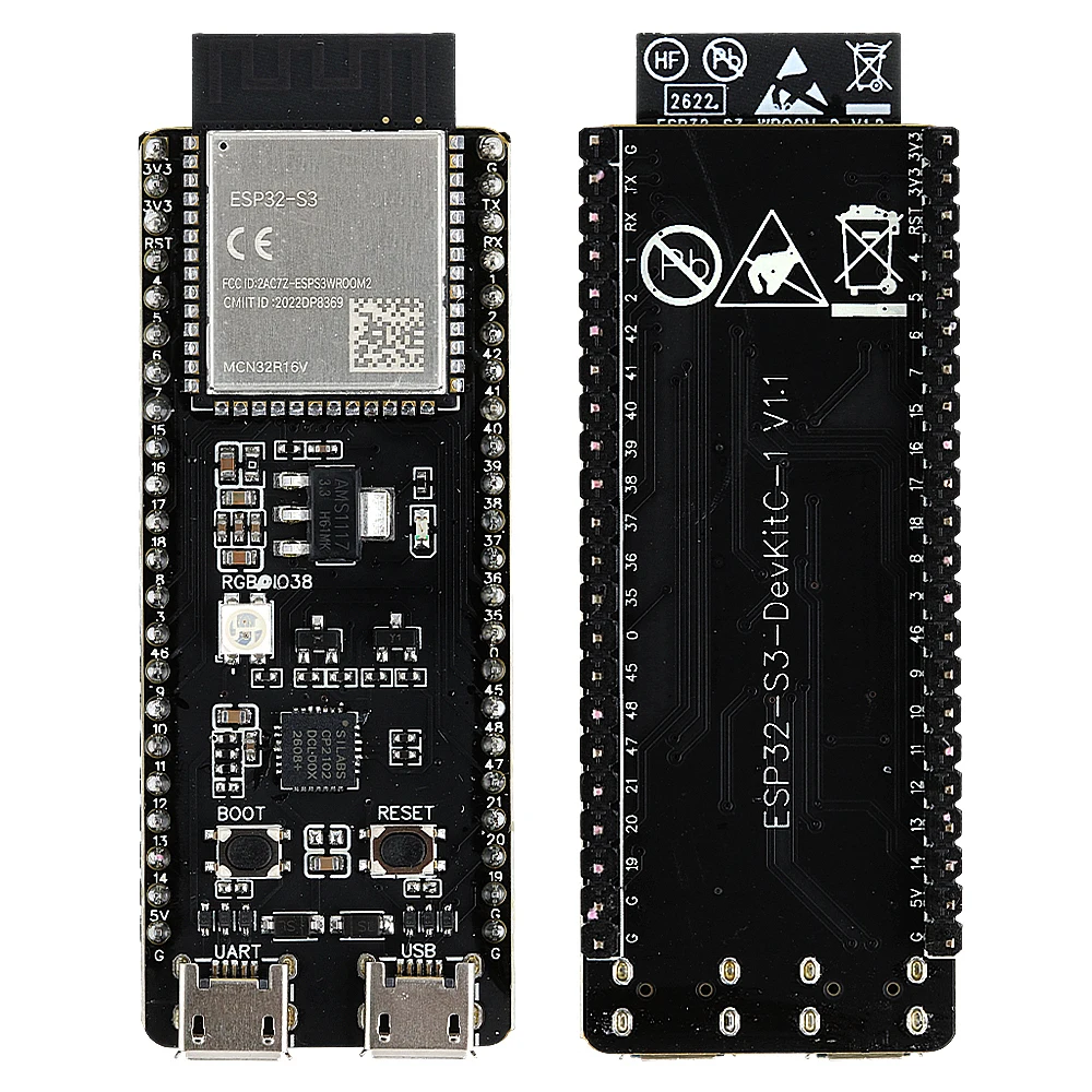 ESP32S3 Development Board with Expansion Adapter 2.4G Wifi Module for Arduino 8MB PSRAM N16R8 CP2102 Type-C ESP32-S3-DevKitC-1