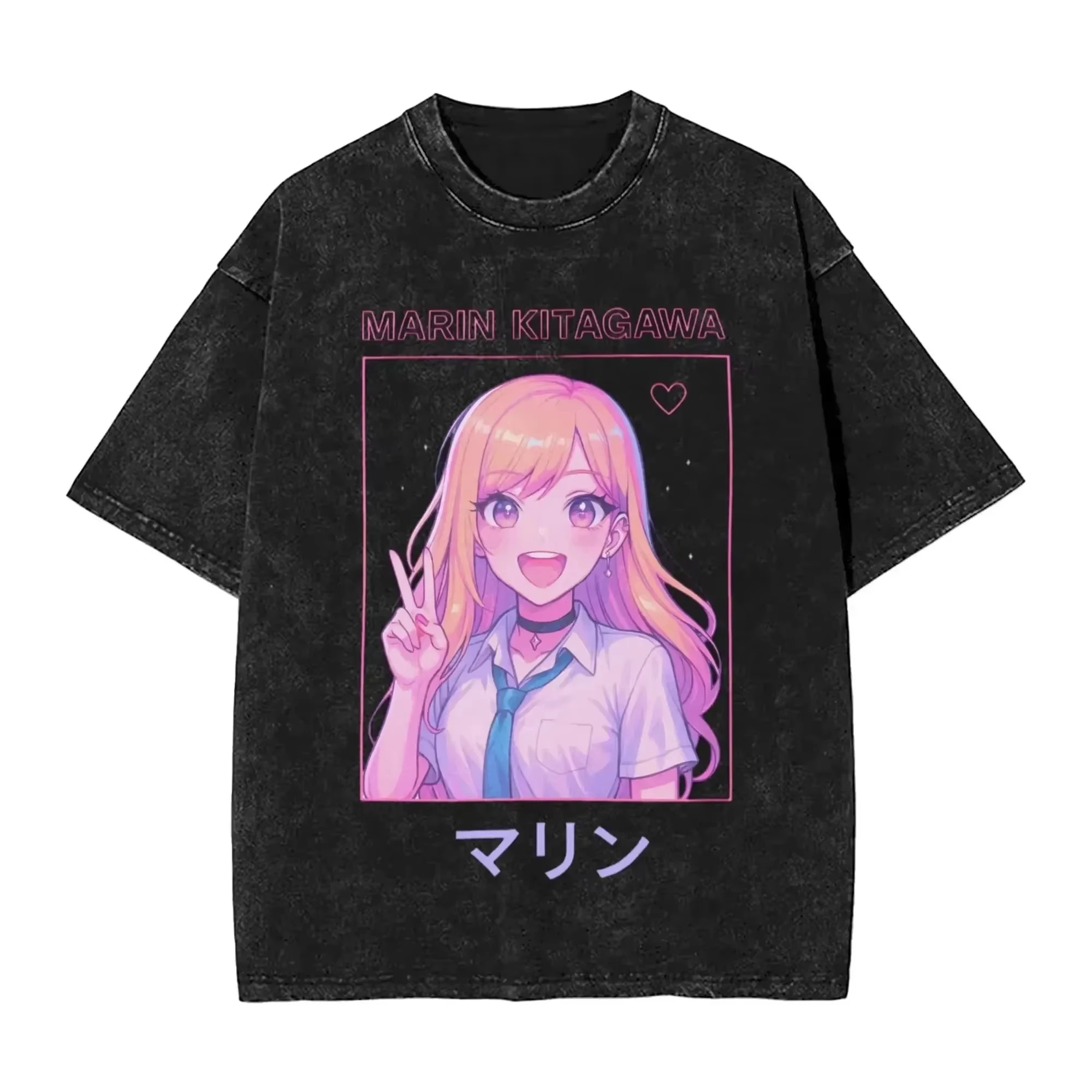 Camiseta de Verão Anime Marin Kitagawa My Dress Up Darling Y2K para Homens e Mulheres com Estampa, Gola Redonda, Manga Curta, Leve e Casual