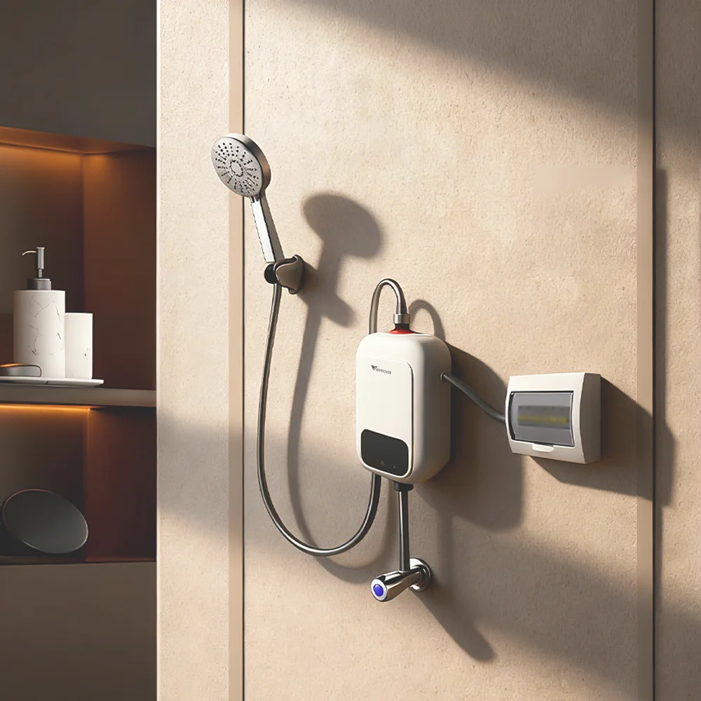 

Производство, оптовая цена, ванная комната, 220 В, большая мощность, мгновенный электрический безрезервуарный душ, водонагреватель, сенсорное управление для отеля