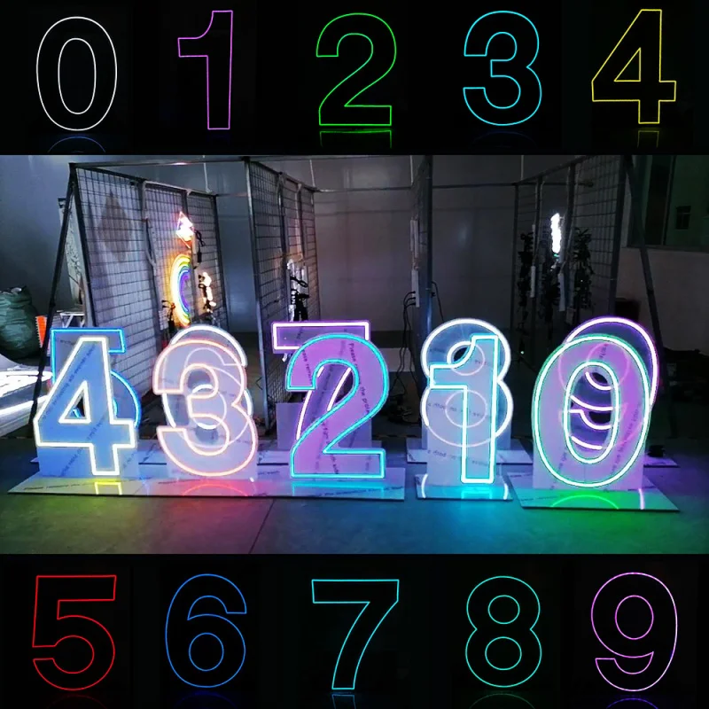 (Personalizzato) bobodesign Rgb Neon LED numeri segni in piedi appendere No Moq Logov 3ft 4ft lettere Large Flex Custom Neon noise