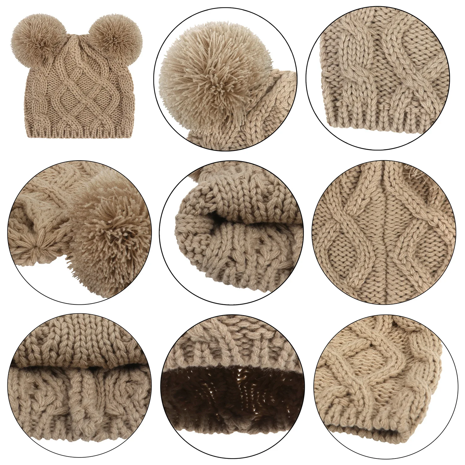 Cappello invernale neonato Crochet Solid Baby Bear Ear berretto neonato berretto per ragazze ragazzi 0-18M bambini nuovi pompon Baby Beanie autunno