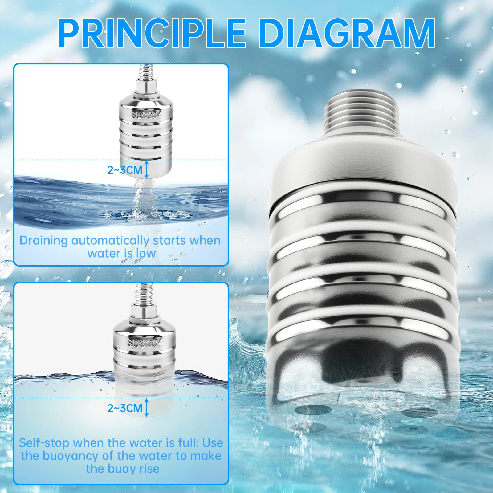 1/2 inch and 3/4 inch 304 Stainless Steel Water Float Valve for Tank or Livestock Trough