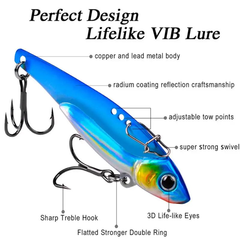 2/4/6PCS 7g Fishing Lures Sequins Crossmouthed Perch Bait Fishing Gear Products Metal Simulated Bait Submerged Vib Road