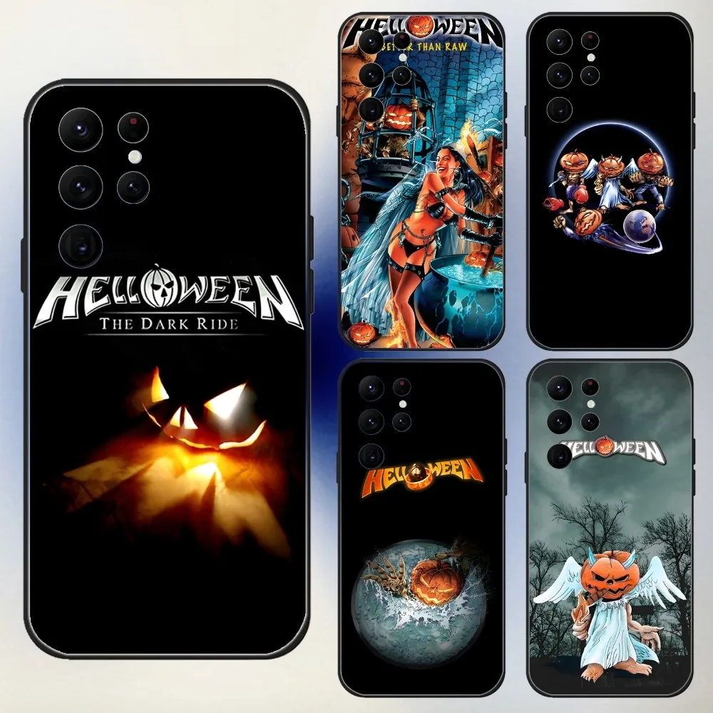 

Helloween Band Phone Case For Samsung S24,23,22,30,21,10,9,Ultra,Plus,Lite,FE,5G Black Soft Case