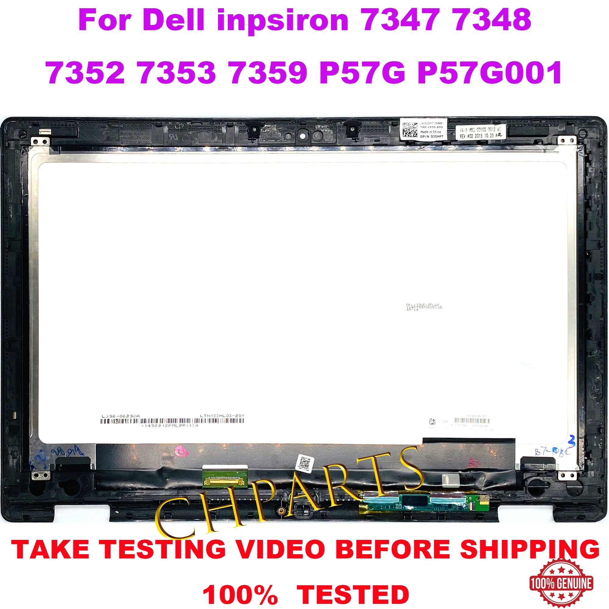 

Original For Dell Inspiron 13 7347 7348 7352 7353 7359 P57G LCD Display Touch Digitizer Screen Assembly+Bezel and Board