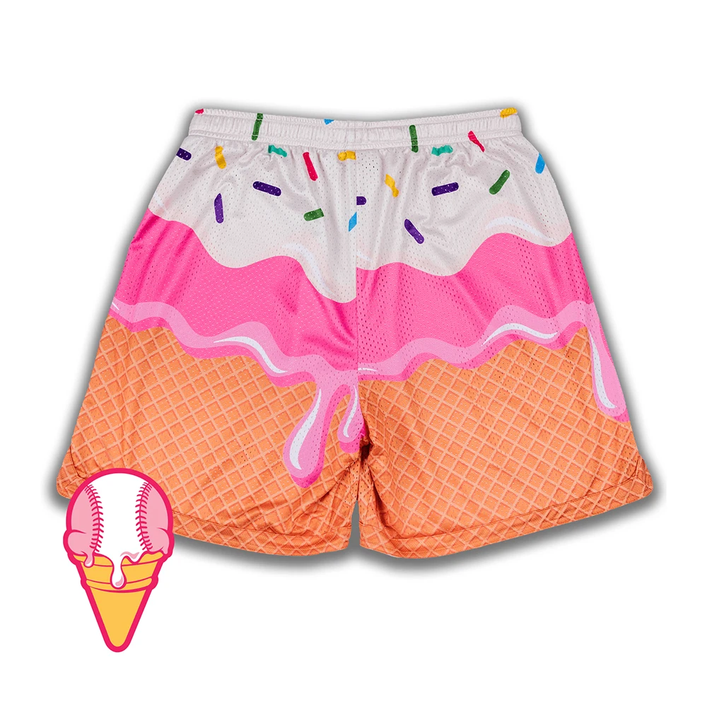 Sommer Cream City Eiscreme Mesh Lifestyle Baseball Kinder/Erwachsenen Shorts Übergroße Atmungsaktive Schnelltrocknende Sportshorts Herrenshorts ﻿ – Detail 6