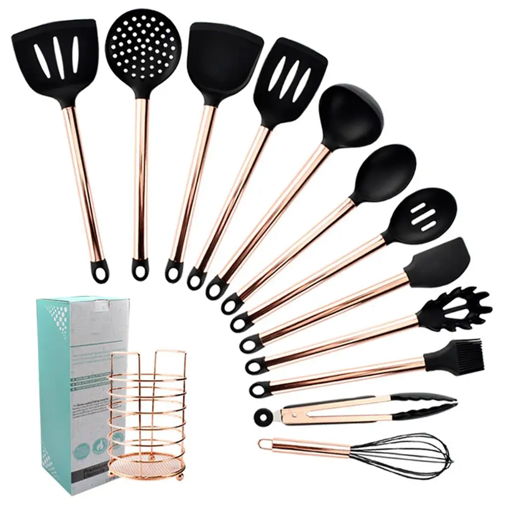 Non-stick Cookware Silicone Cookware Set High Temperature Resistant Kitchen Utensils Set BBQ Tool Set