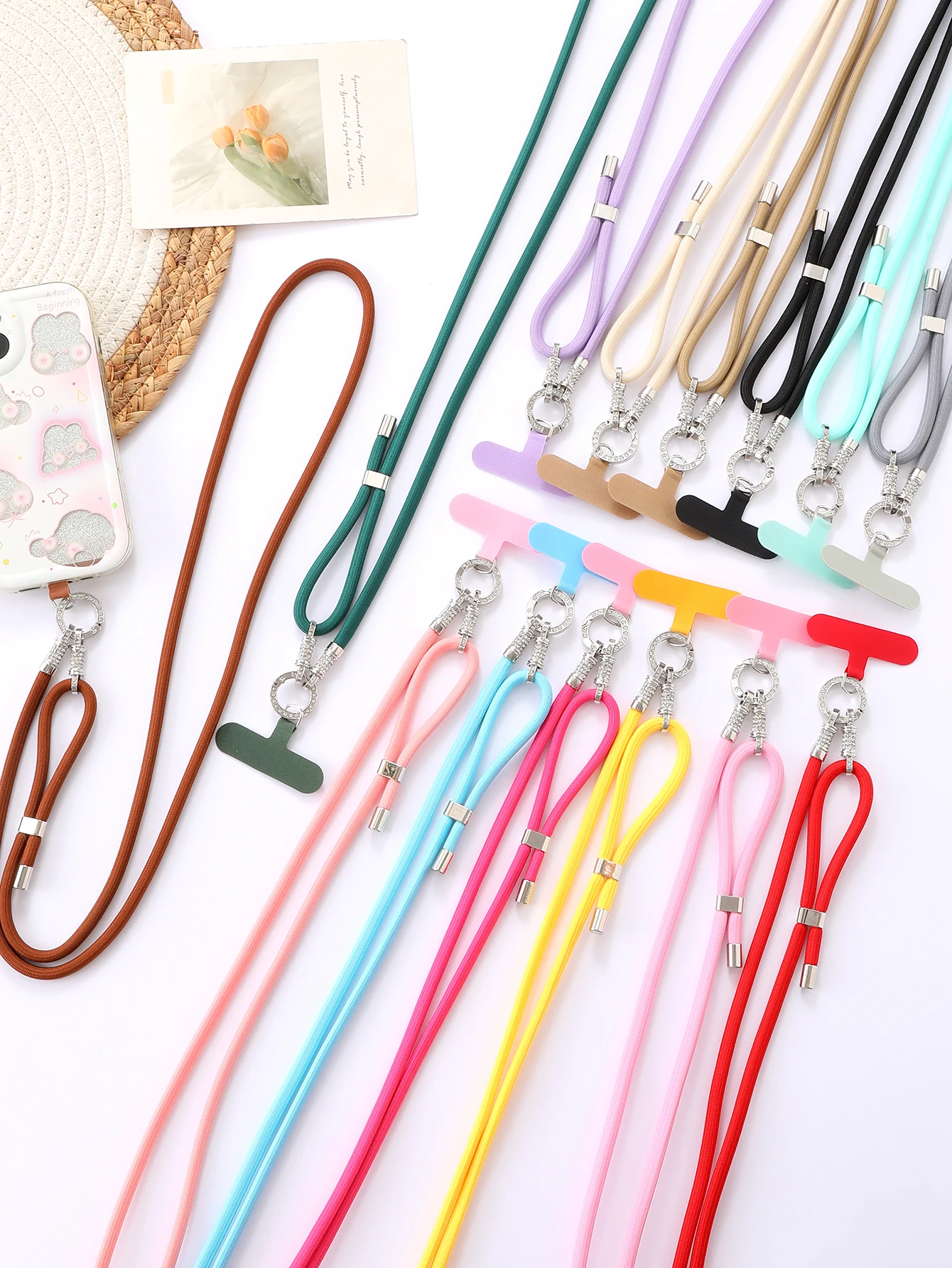 

Ins Новое кольцо для дрели Dopamine, нейлоновая веревка, подвеска для мобильного телефона, регулируемая цепочка через плечо для багажа с картой