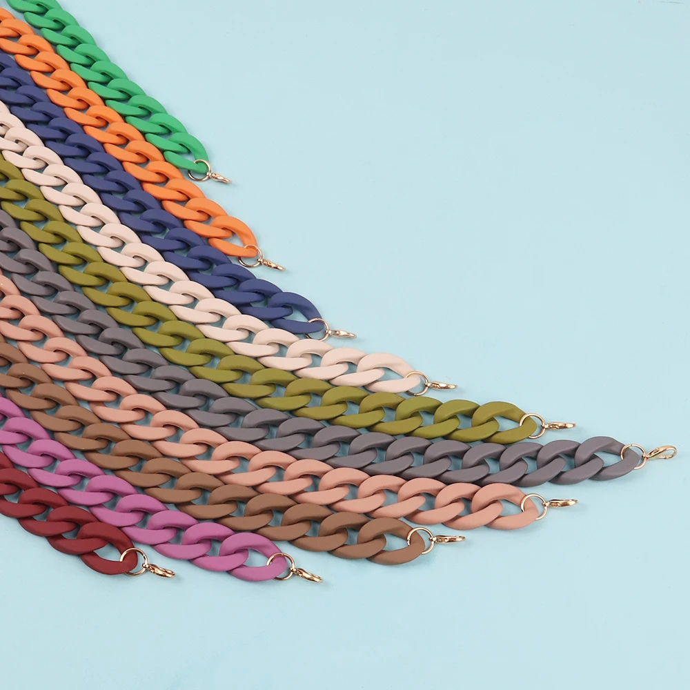 FishSheep Neue Acryl-Kette, Halskette, Schmuck für Frauen, Harz, dicke Gliederkette, Halsband, Halskette, Ohrringe, 2024, Modeaccessoires – Detail 3