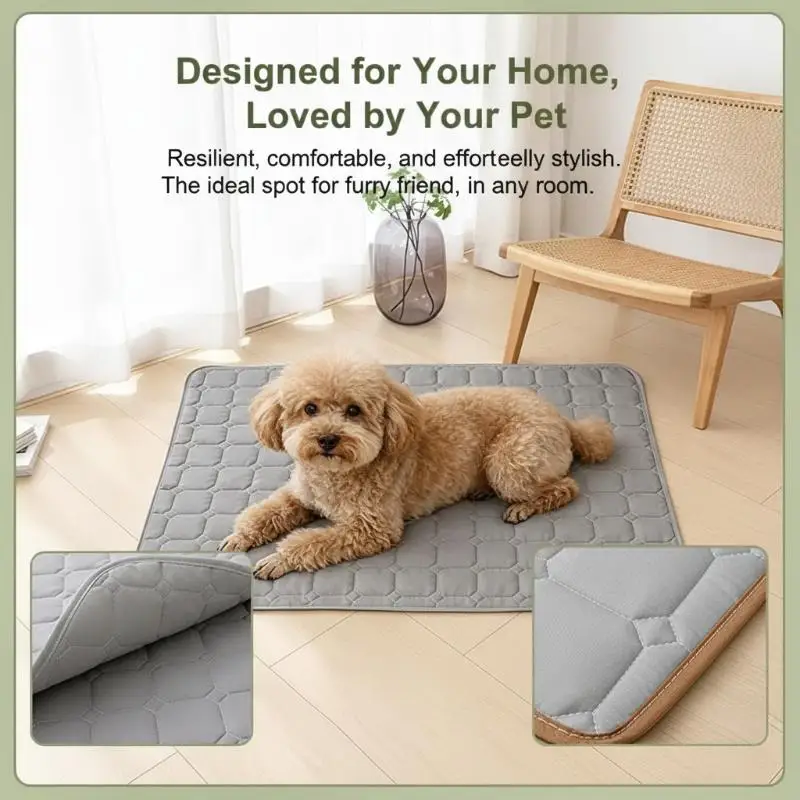 Multi-Scenario Thick Quilted Pet Mat Moisture Proof Stain Resistant Soft Pad for Dogs Cats Home Camping Travel All Year