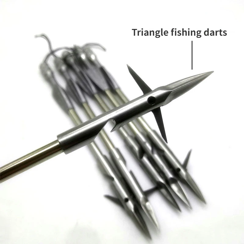 10/20pcs Tail Aggravated 440c Triangular Darts Front Flying Shark Outdoor Slingshot Hunting Shooting Deep Water Fish Arrowhead