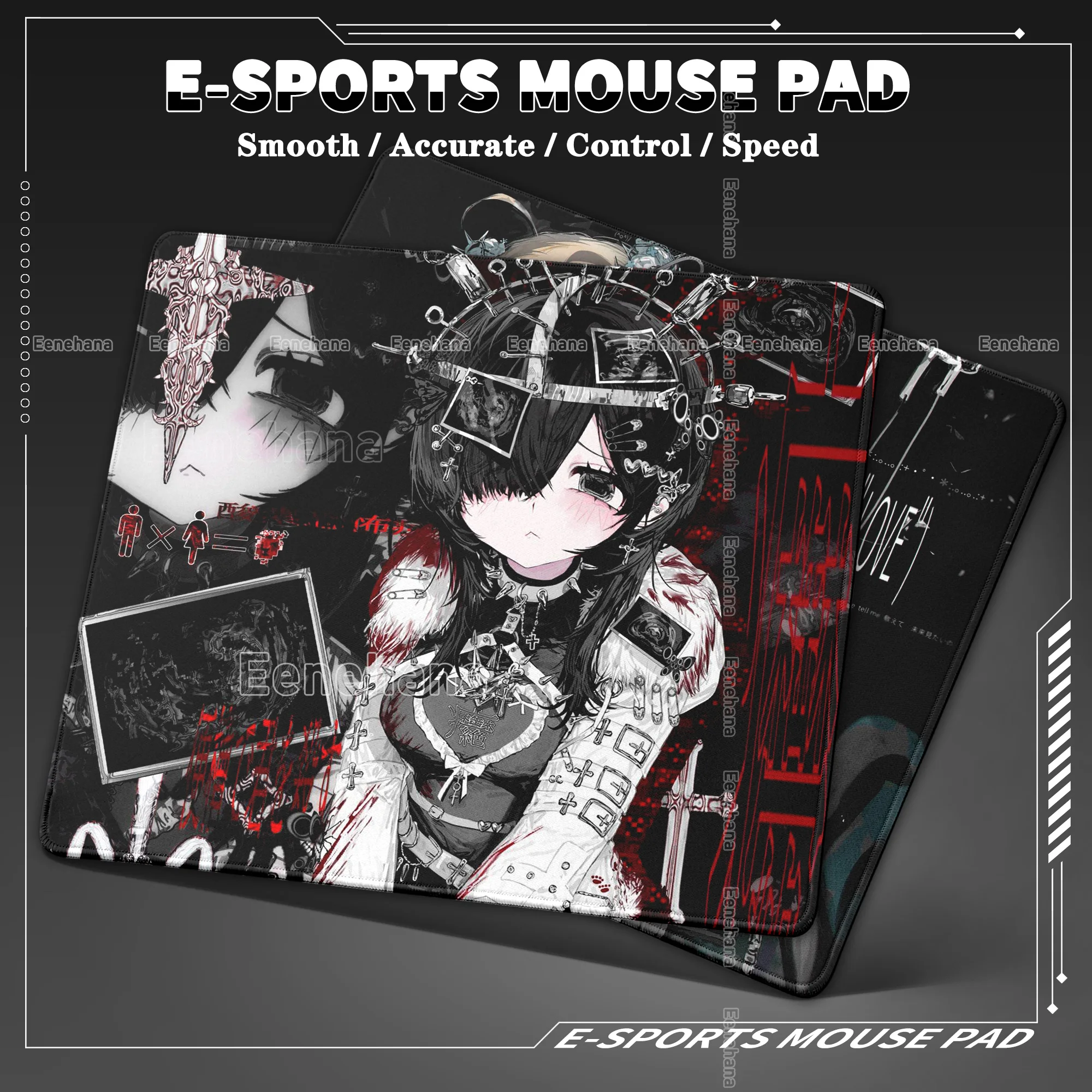 

Anime Dark Wind Maid Mouse Pad Speed E-Sports Waterproof Keyboard Kawaii 45x40cm PC Gamer Accessories Office Thickened Desk Mats