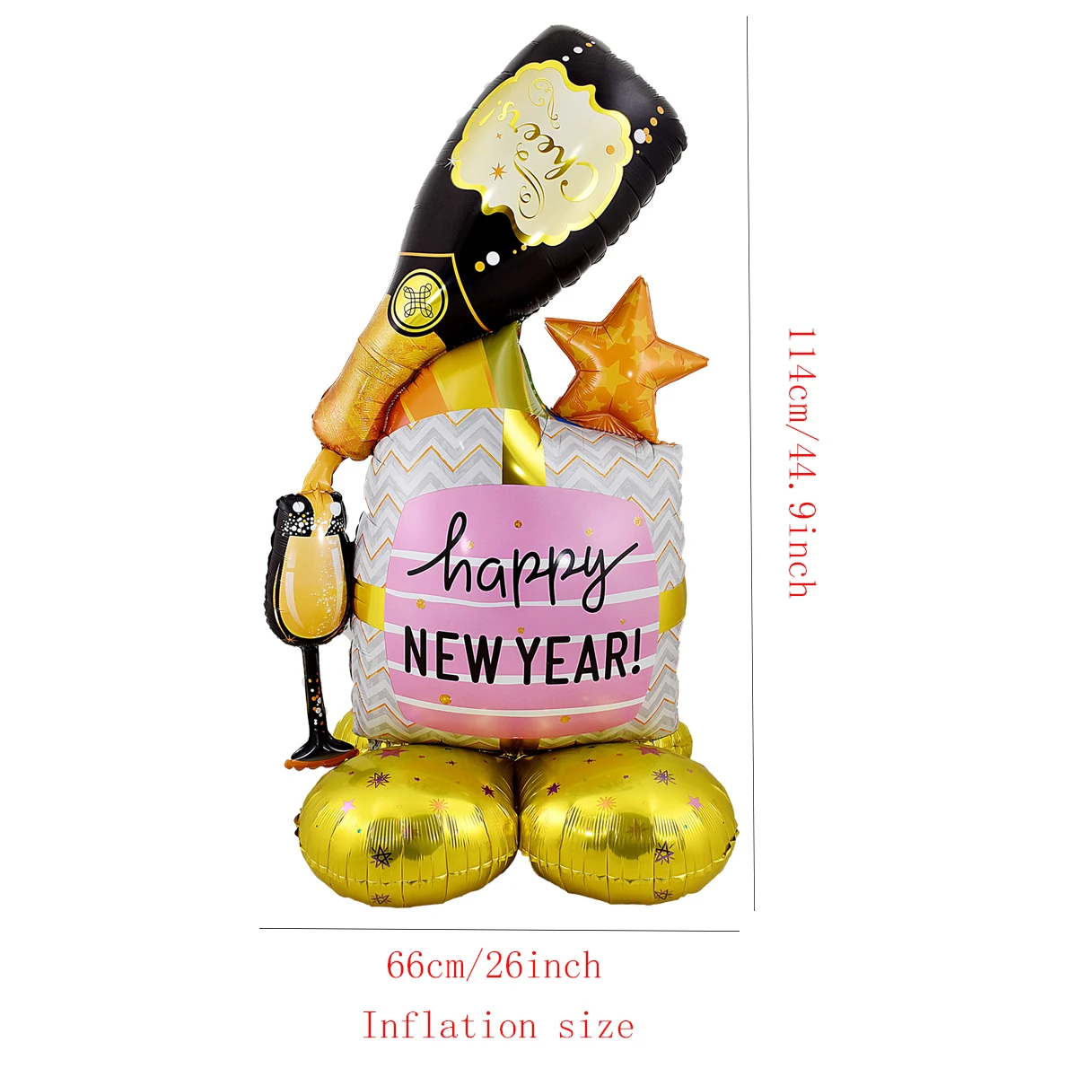 1set Large Stand New Year Base Champagne Cake Balloons Happy New Year Balloon New Year Party Decorations Navidad 2026