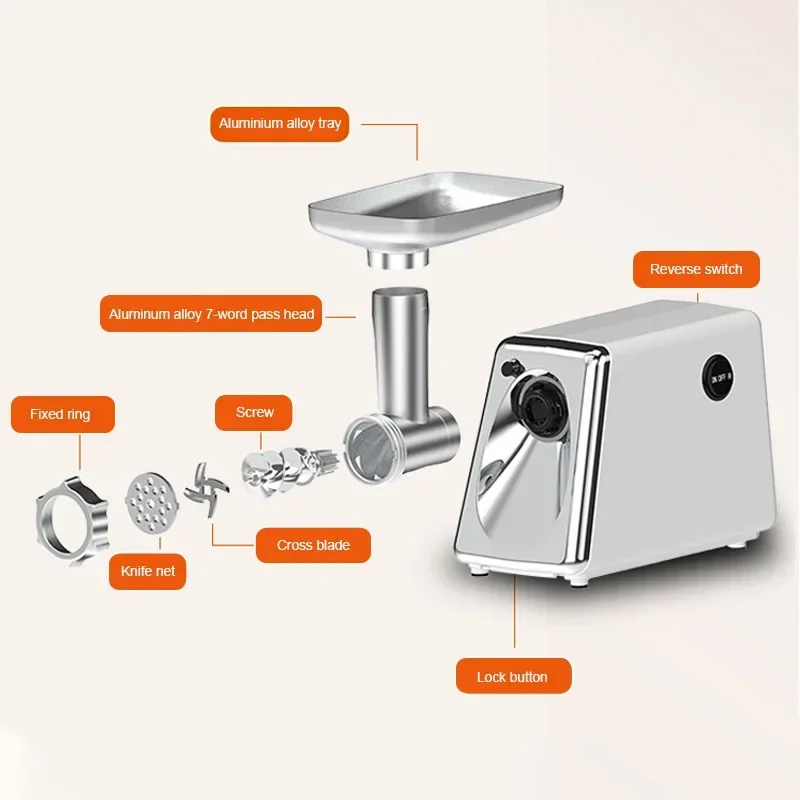 Kitchen Electric Meat Chopper Stuffer Maker Food Processor Electric Meat Slicer 800W Electric Meat Grinder Heavy Duty Grinder