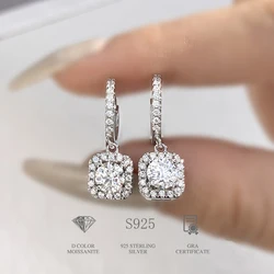 DiamondWorld Fashion 0.5CT D Color Wedding Moissanite Diamond Drop Earrings for Women 925 Sterling Silver Certified Jewelry