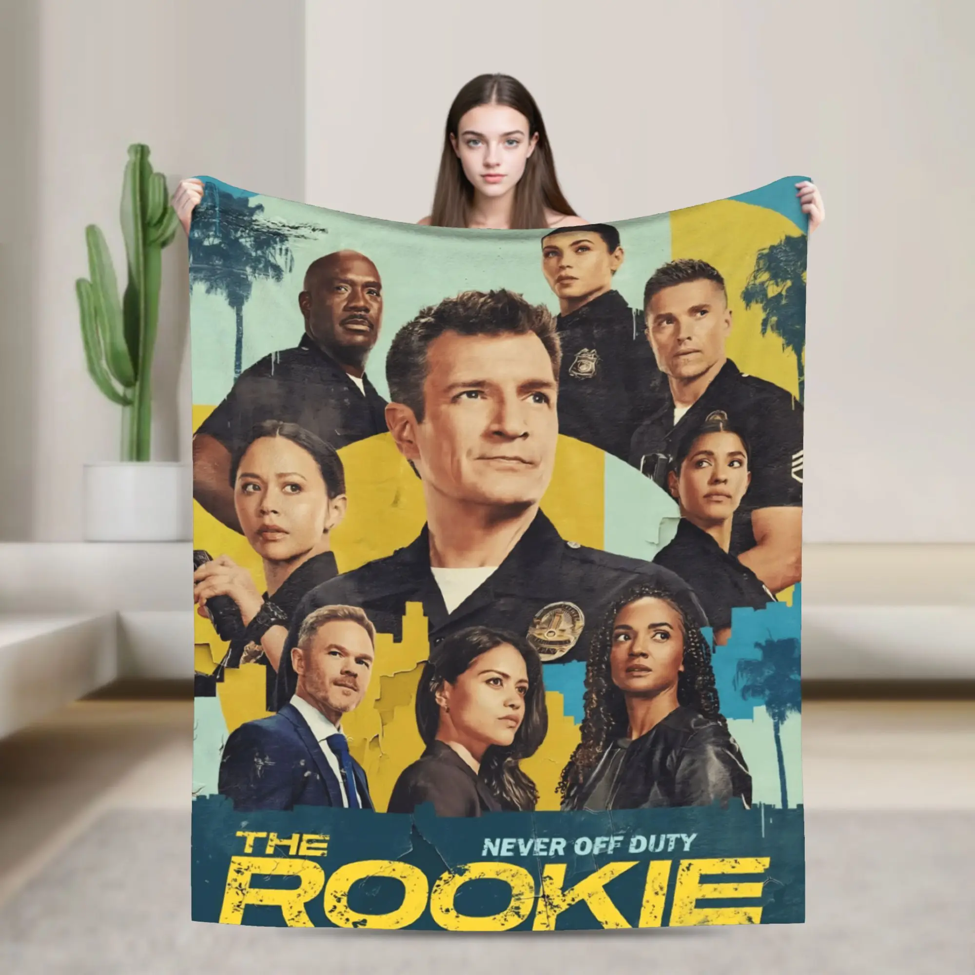 The Rookie Tv Show Flanelldecke, weiche, langlebige Bettwäsche, Überwürfe für Schlafzimmer, Camping, lustige Tagesdecke, Sofabettbezug