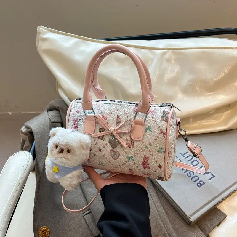 

Милый мультяшный японский стиль, медведь, кавайный бант, большая вместительная сумка для хранения, сумка через плечо, женские сумки, кошелек, женская сумка