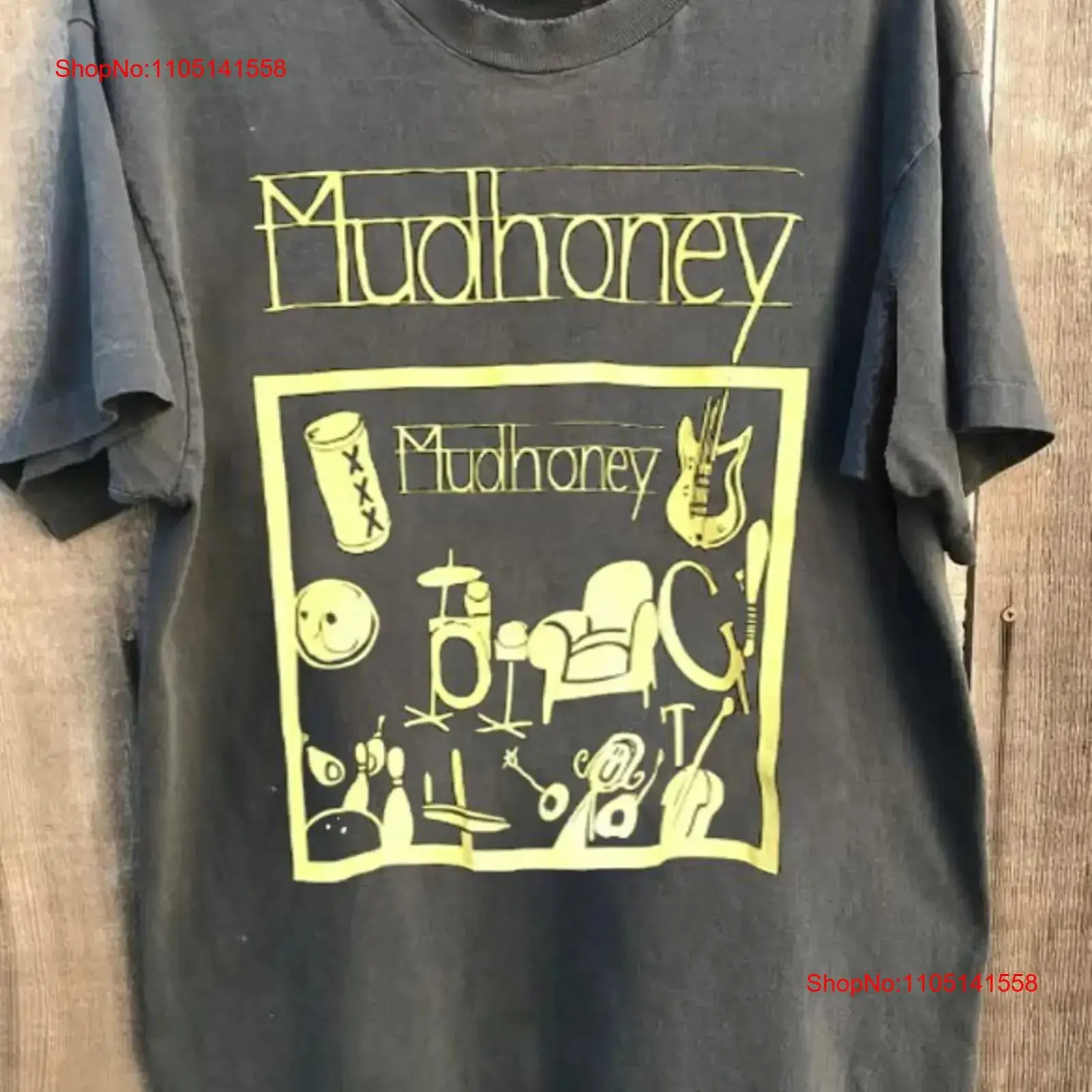 Mudhoney 1991 Band Rare Design Charcoal Cotton T Shirt S 5XL WA0817 vintage Washed streetwear Breathable graphic Stretched