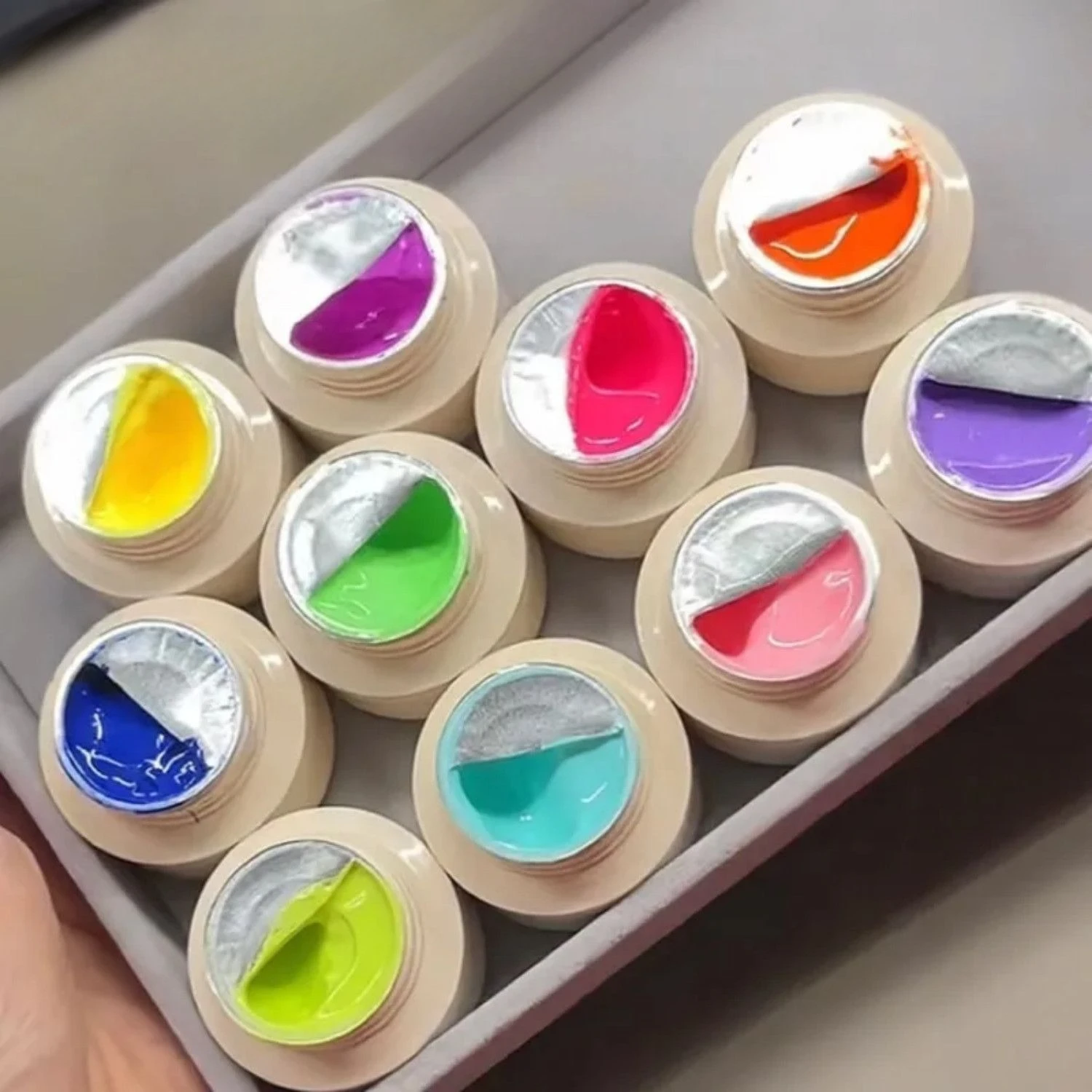 4IN1 Pat Gel Nail Polish French Nail Manicure Solid Easy Gradient Painting UV/LED Gel Varnishes Fluorescent Color Nail Art Gel