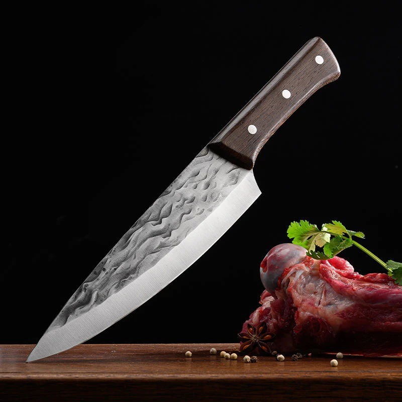

Hand-forged stainless steel hammer-textured kitchen knife professional meat and slice knife for the kitchen Japanese fruit knife