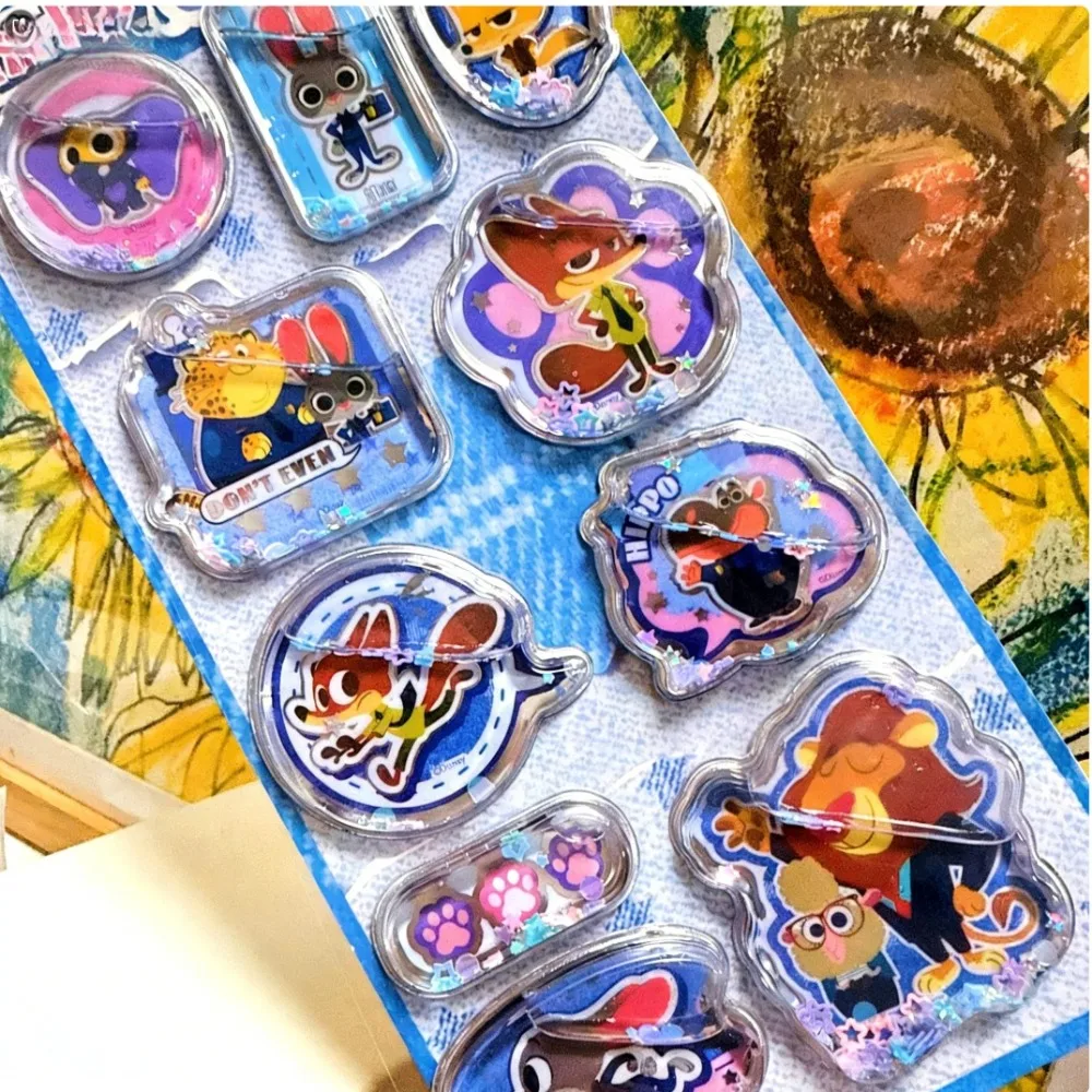 NEW Zootopia 3D Shake Stickers DIY Nick Notebook Album Diary Handbook Decorations Cute Judy Anime Stationery for School Students