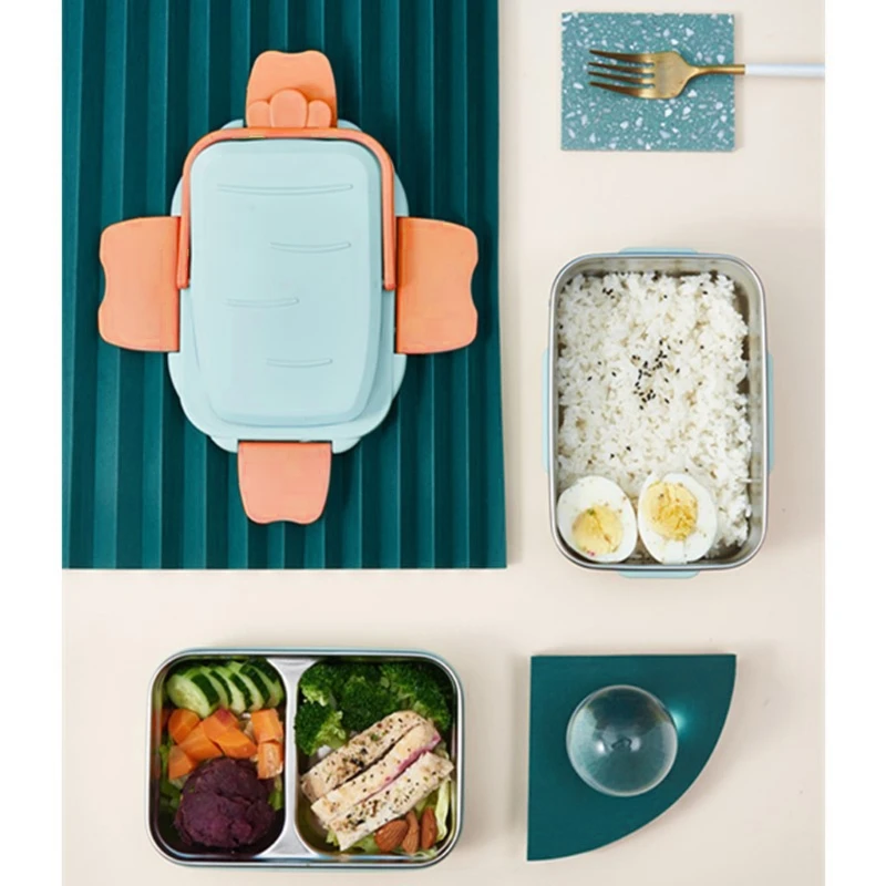 Chất liệu PE thép không gỉ Hộp thực phẩm lớp Hộp đựng đồ ăn trưa cách nhiệt Dropship