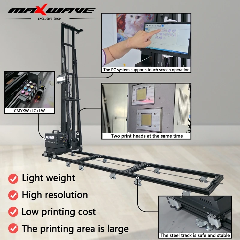 

Машина для окраски стен, машина для 3D-настенного принтера, автоматическая с печатью головки TX800/1600 на керамической плитке, стекле