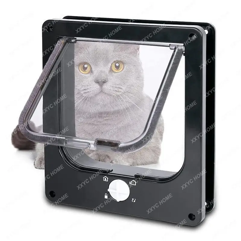 

Door opening cat door rotary switch can control the direction of entry and exit pet door cat kennel pet supplies