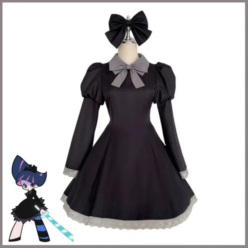 Anime Panty with Garterbelt Stocking Anarchy Cosplay Costume Gothic Princess Dress Uniform Wig Woman Sexy Party Suit cm;5