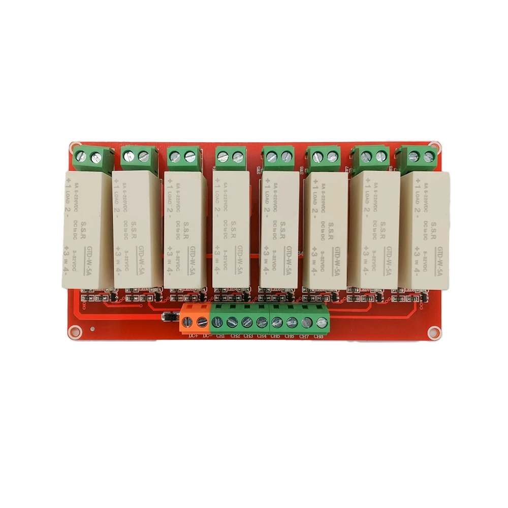 8-Way High Level Trigger DC Control DC Solid-State Relay Module Single-Phase Electric Relay Solid State 5A