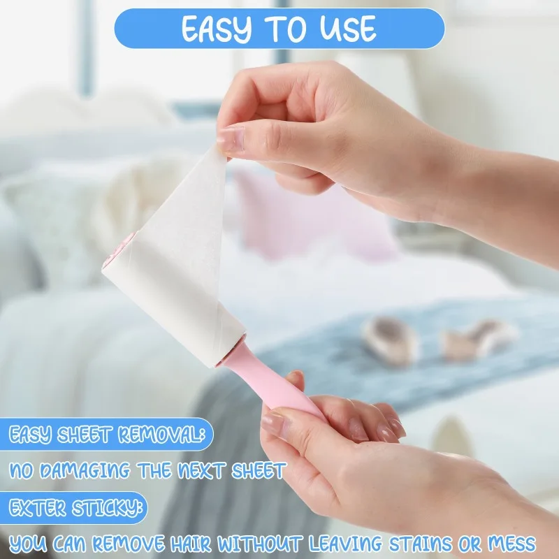 20-Piece Mini Lint Remover Set for Removing Pet Hair - 4 Colors (Pink, Blue, White, Black) and 4 Patterns - Portable Travel Size